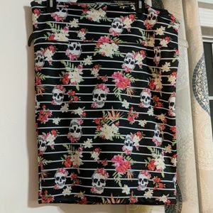 Candy skull midi skirt
